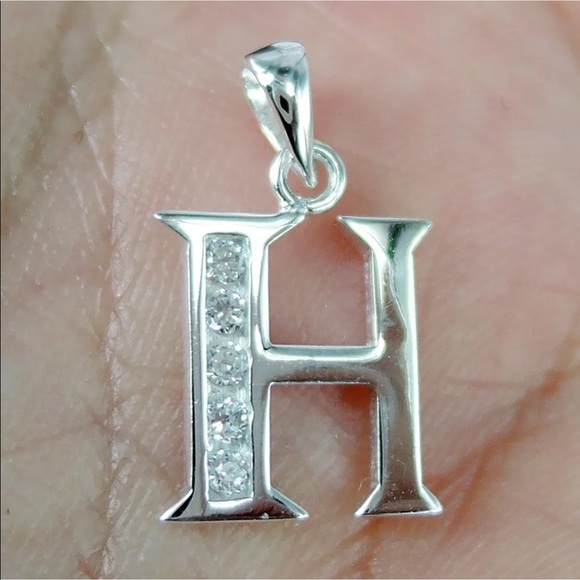 Handmade Jewelry - Initial Letter “H” 925 Sterling Silver Pendant